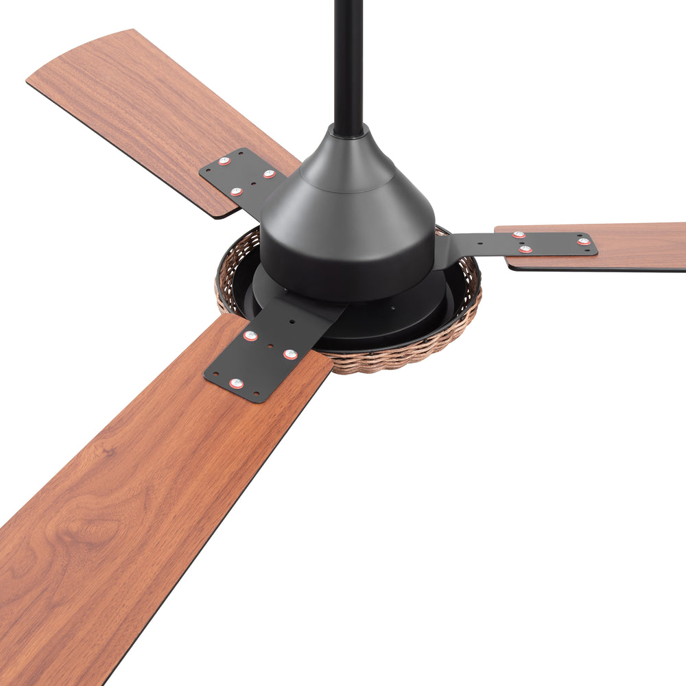 48-in  Reversible 3-Blade Ceiling Fan with Intergrated LED Light and Remote，4in and 8in Downrod Included