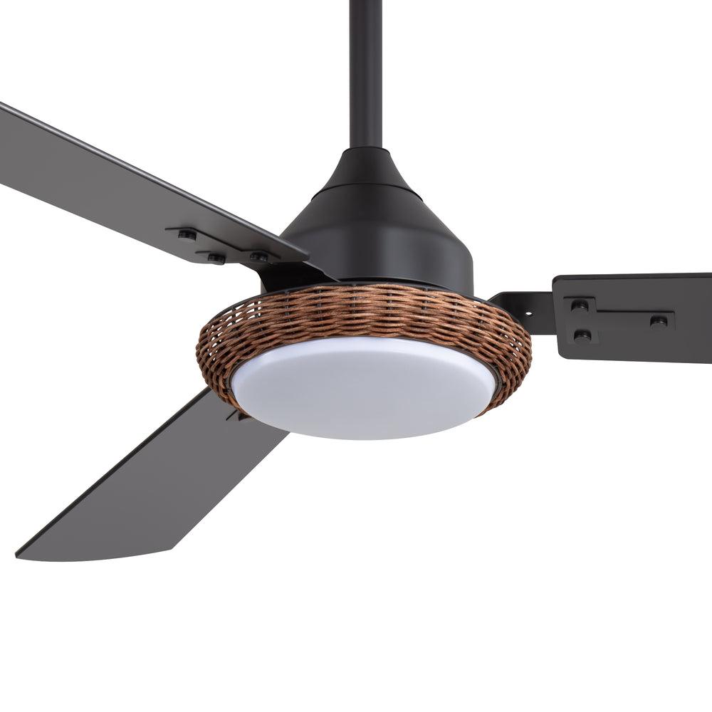48-in  Reversible 3-Blade Ceiling Fan with Intergrated LED Light and Remote，4in and 8in Downrod Included