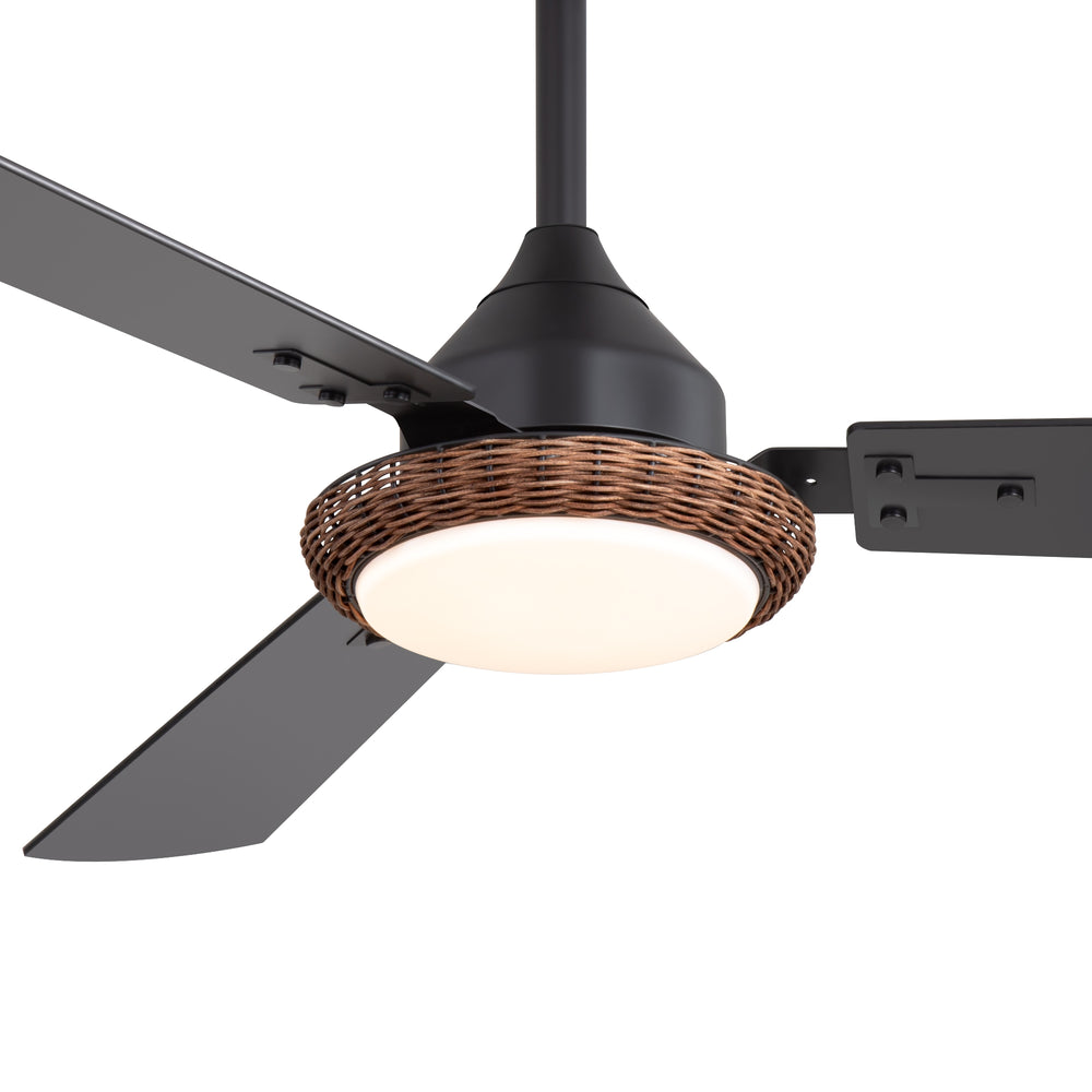 48-in  Reversible 3-Blade Ceiling Fan with Intergrated LED Light and Remote，4in and 8in Downrod Included