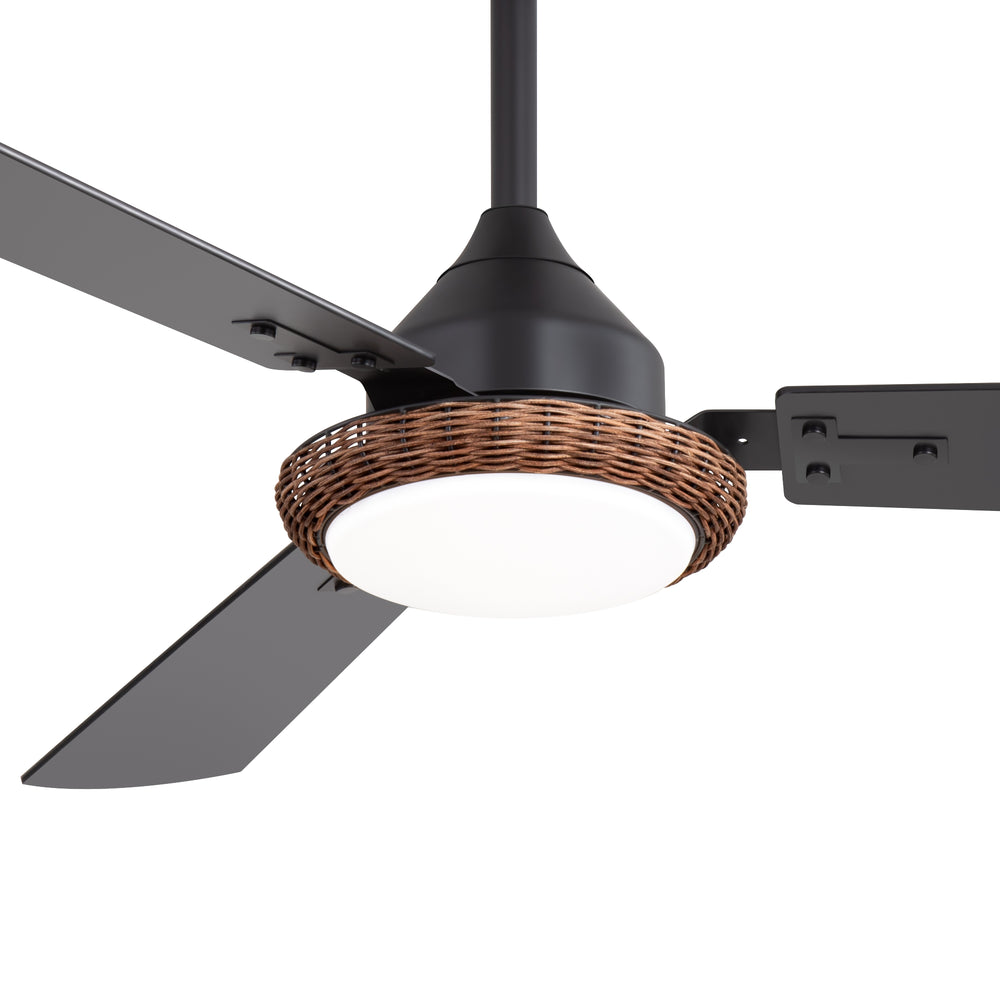 48-in  Reversible 3-Blade Ceiling Fan with Intergrated LED Light and Remote，4in and 8in Downrod Included