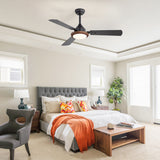 48-in  Reversible 3-Blade Ceiling Fan with Intergrated LED Light and Remote，4in and 8in Downrod Included