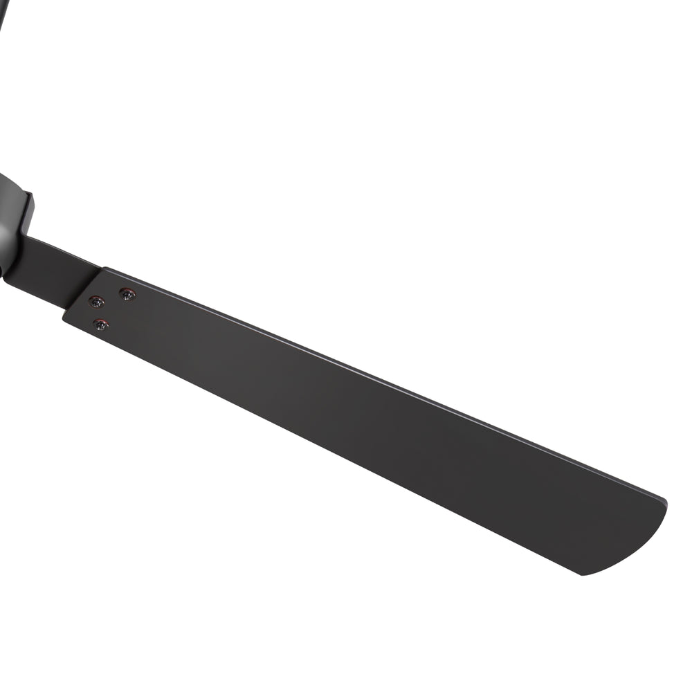 52-inch Industrial 3-Blade Wooden Ceiling Fan with Remote, No Light, Quiet DC 6-Speed Motor, Reversible Dual-Finish Blades (Black/Walnut Wood Grain), Includes 4" & 8" Downrods, for Bedroom Living Room
