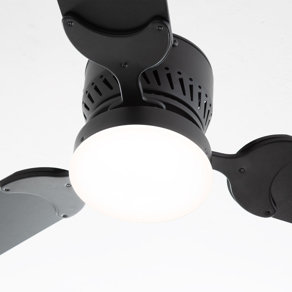 1/2PCS 42-in Reversible 3-Blade Integrated Ceiling Fan with LED Light and Remote,4in and 8in Downrod Included
