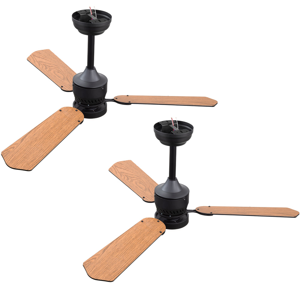 1/2PCS 42-in Reversible 3-Blade Integrated Ceiling Fan with LED Light and Remote,4in and 8in Downrod Included