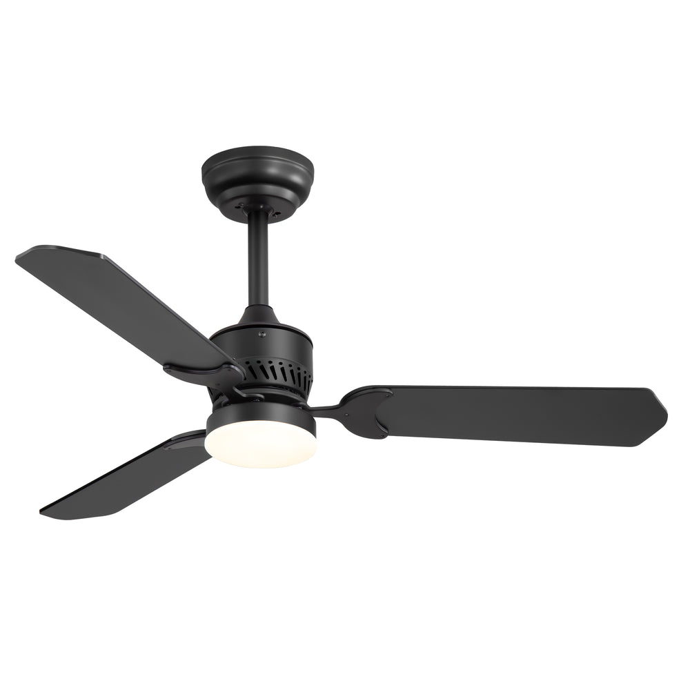 1/2PCS 42-in Reversible 3-Blade Integrated Ceiling Fan with LED Light and Remote,4in and 8in Downrod Included