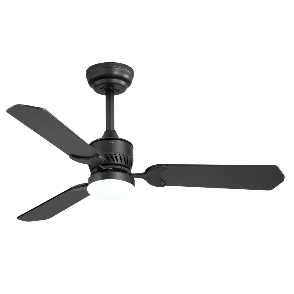 1/2PCS 42-in Reversible 3-Blade Integrated Ceiling Fan with LED Light and Remote,4in and 8in Downrod Included