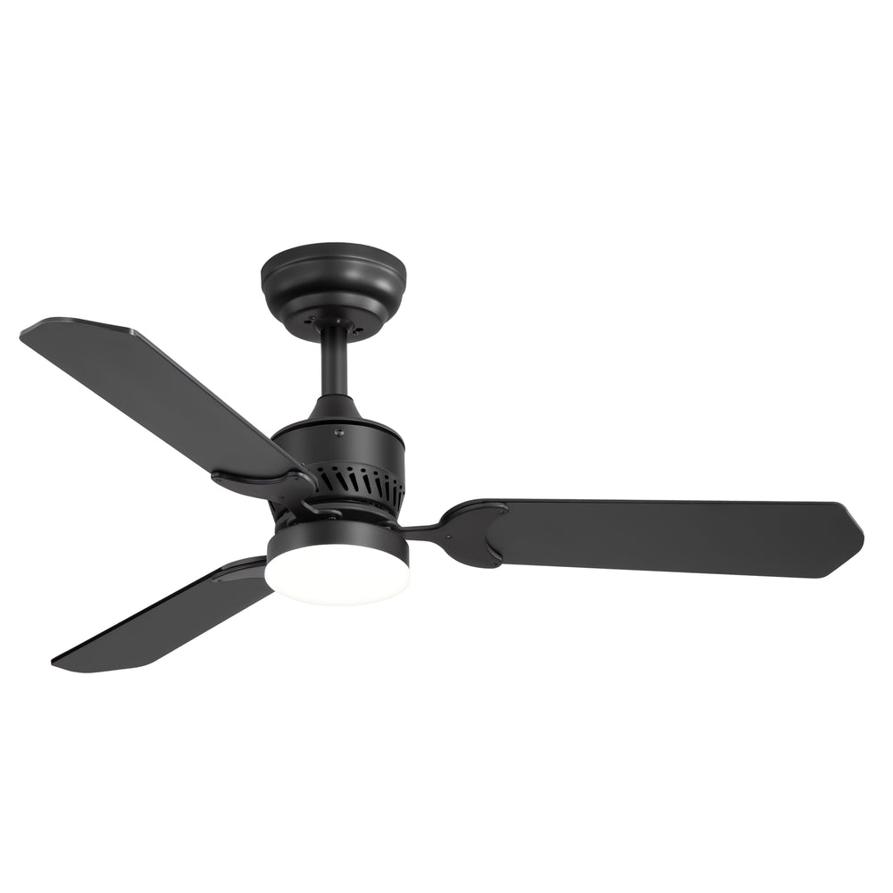 1/2PCS 42-in Reversible 3-Blade Integrated Ceiling Fan with LED Light and Remote,4in and 8in Downrod Included