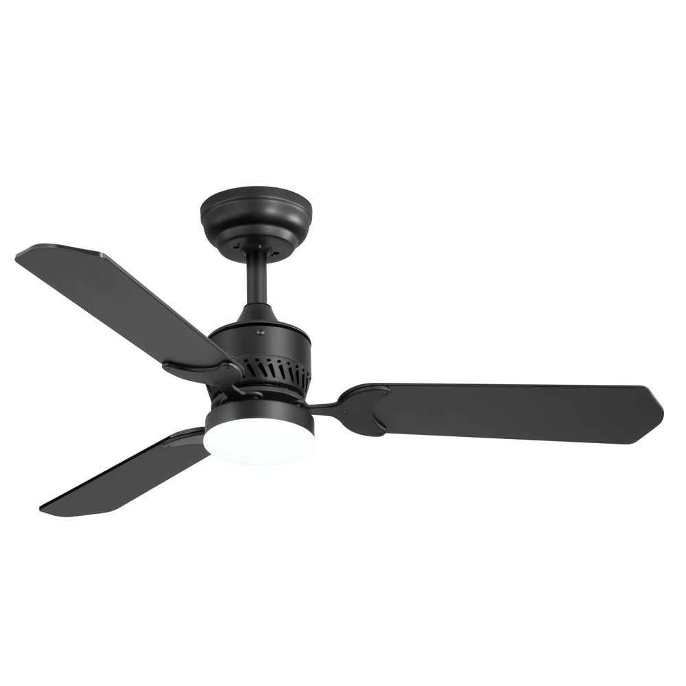 1/2PCS 42-in Reversible 3-Blade Integrated Ceiling Fan with LED Light and Remote,4in and 8in Downrod Included