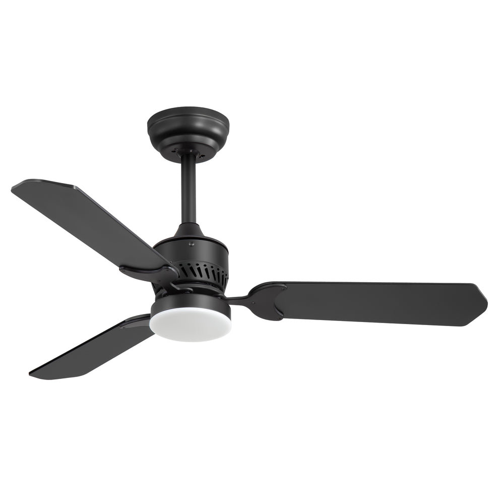 1/2PCS 42-in Reversible 3-Blade Integrated Ceiling Fan with LED Light and Remote,4in and 8in Downrod Included