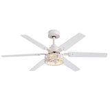 Elden 46-Inch White Ceiling Fans With Lights, 2-Pack