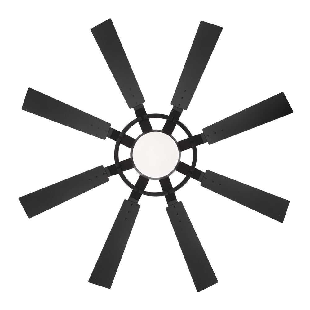 52-inch Modern Ceiling Fan with 8 Reversible Blades, 22W LED Light, Quiet DC Motor, 3 Color Temps, Remote Control, 4"and 8" Downrods Included