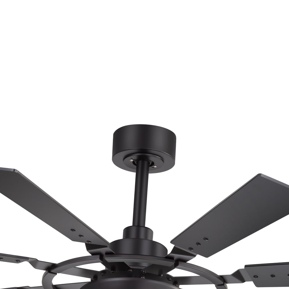 52-inch Modern Ceiling Fan with 8 Reversible Blades, 22W LED Light, Quiet DC Motor, 3 Color Temps, Remote Control, 4"and 8" Downrods Included