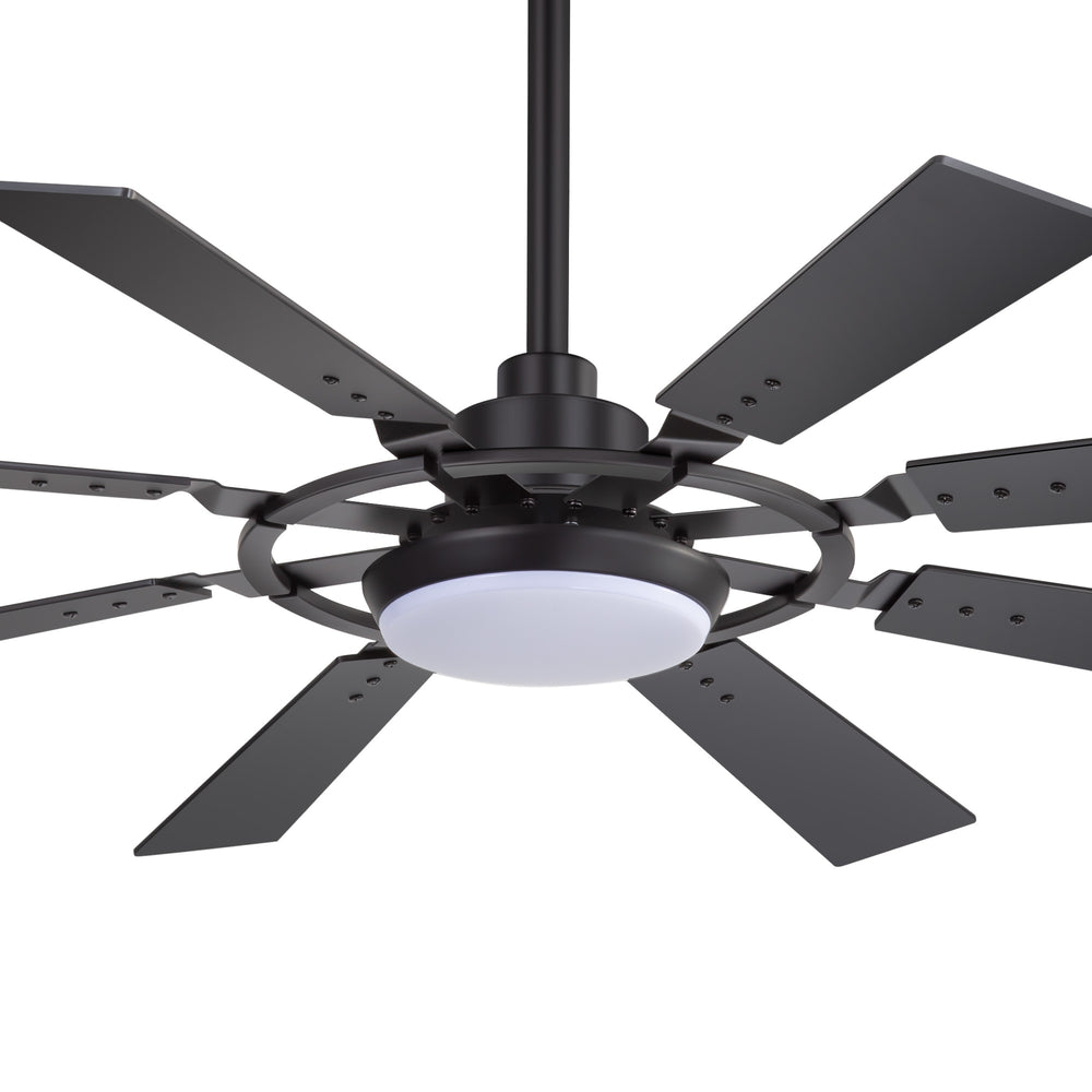 52-inch Modern Ceiling Fan with 8 Reversible Blades, 22W LED Light, Quiet DC Motor, 3 Color Temps, Remote Control, 4"and 8" Downrods Included