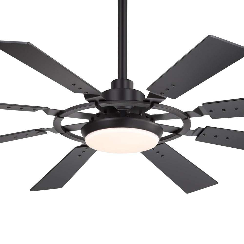 52-inch Modern Ceiling Fan with 8 Reversible Blades, 22W LED Light, Quiet DC Motor, 3 Color Temps, Remote Control, 4"and 8" Downrods Included