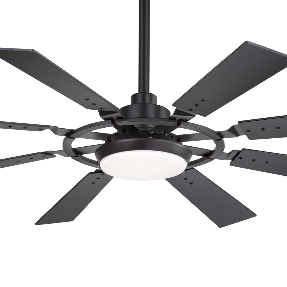 52-inch Modern Ceiling Fan with 8 Reversible Blades, 22W LED Light, Quiet DC Motor, 3 Color Temps, Remote Control, 4"and 8" Downrods Included