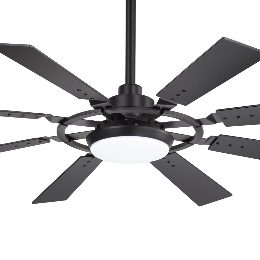 52-inch Modern Ceiling Fan with 8 Reversible Blades, 22W LED Light, Quiet DC Motor, 3 Color Temps, Remote Control, 4"and 8" Downrods Included