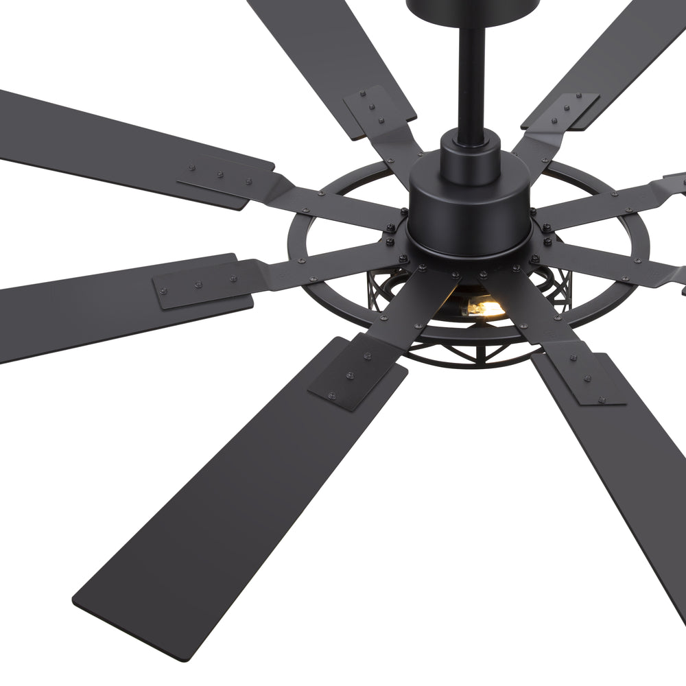 52-inch Modern Ceiling Fan with 8 Reversible Blades, Quiet DC Motor, Remote Control, E12 Bulb Base,4" and 8" Downrods Included