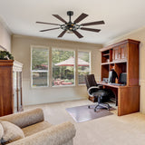 52-inch Modern Ceiling Fan with 8 Reversible Blades, Quiet DC Motor, Remote Control, E12 Bulb Base,4" and 8" Downrods Included