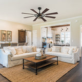 52-inch Modern Ceiling Fan with 8 Reversible Blades, Quiet DC Motor, Remote Control, E12 Bulb Base,4" and 8" Downrods Included