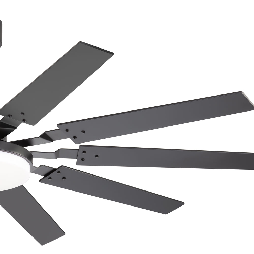 60-inch Modern Ceiling Fan with 10 Reversible Blades, 32W LED Light, Quiet DC Motor, Remote Control, 3 Color Temps, 5" and 10" Downrods Included