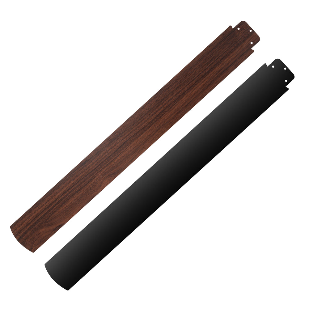 Reversible matte black and walnut wood grain blades for the AeroWalnut ceiling fan