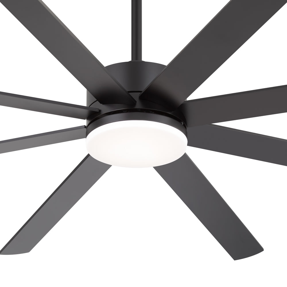 72-Inch Extra-Large Ceiling Fan with LED Light and Remote – 8 Reversible Dual-Finish Blades, Quiet Energy-Efficient DC Motor with 6 Speeds & Reversible Airflow, 3-Color LED with Memory Function, Includes 5", 10", 15" Downrods for Flexible Installation