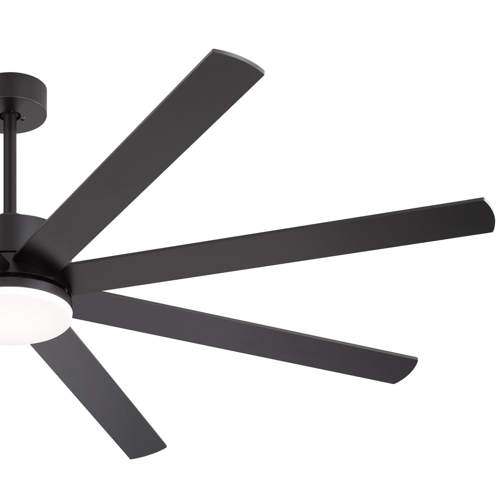72-Inch Extra-Large Ceiling Fan with LED Light and Remote – 8 Reversible Dual-Finish Blades, Quiet Energy-Efficient DC Motor with 6 Speeds & Reversible Airflow, 3-Color LED with Memory Function, Includes 5", 10", 15" Downrods for Flexible Installation