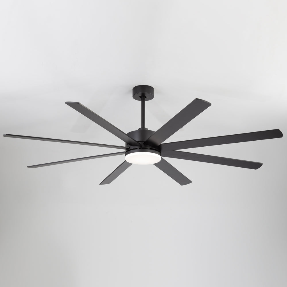 72-Inch Extra-Large Ceiling Fan with LED Light and Remote – 8 Reversible Dual-Finish Blades, Quiet Energy-Efficient DC Motor with 6 Speeds & Reversible Airflow, 3-Color LED with Memory Function, Includes 5", 10", 15" Downrods for Flexible Installation