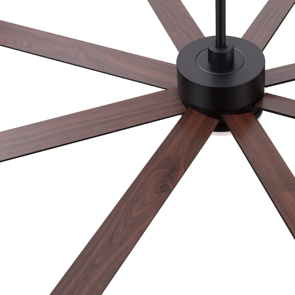 72-Inch Extra-Large Ceiling Fan with LED Light and Remote – 8 Reversible Dual-Finish Blades, Quiet Energy-Efficient DC Motor with 6 Speeds & Reversible Airflow, 3-Color LED with Memory Function, Includes 5", 10", 15" Downrods for Flexible Installation