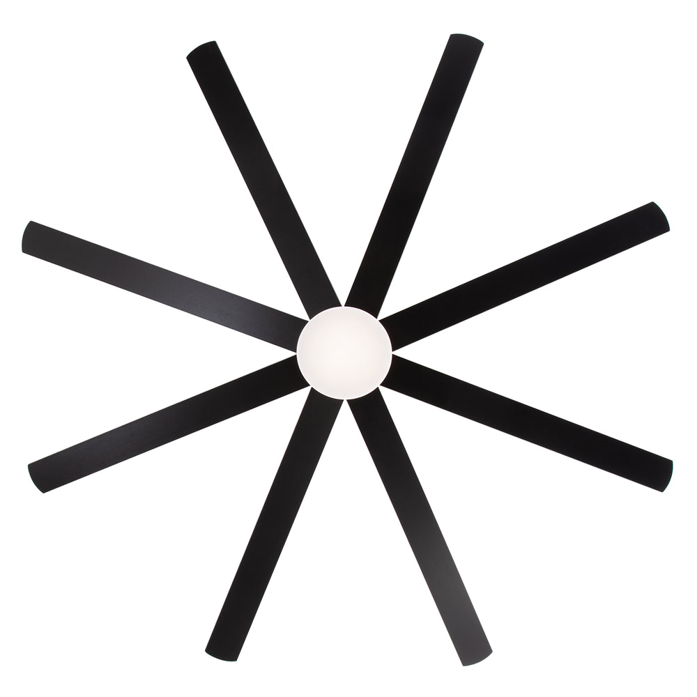 72-Inch Extra-Large Ceiling Fan with LED Light and Remote – 8 Reversible Dual-Finish Blades, Quiet Energy-Efficient DC Motor with 6 Speeds & Reversible Airflow, 3-Color LED with Memory Function, Includes 5", 10", 15" Downrods for Flexible Installation