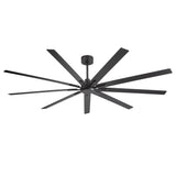 Studio product view Virelia 84-inch large black 9-blade ceiling fan without light
