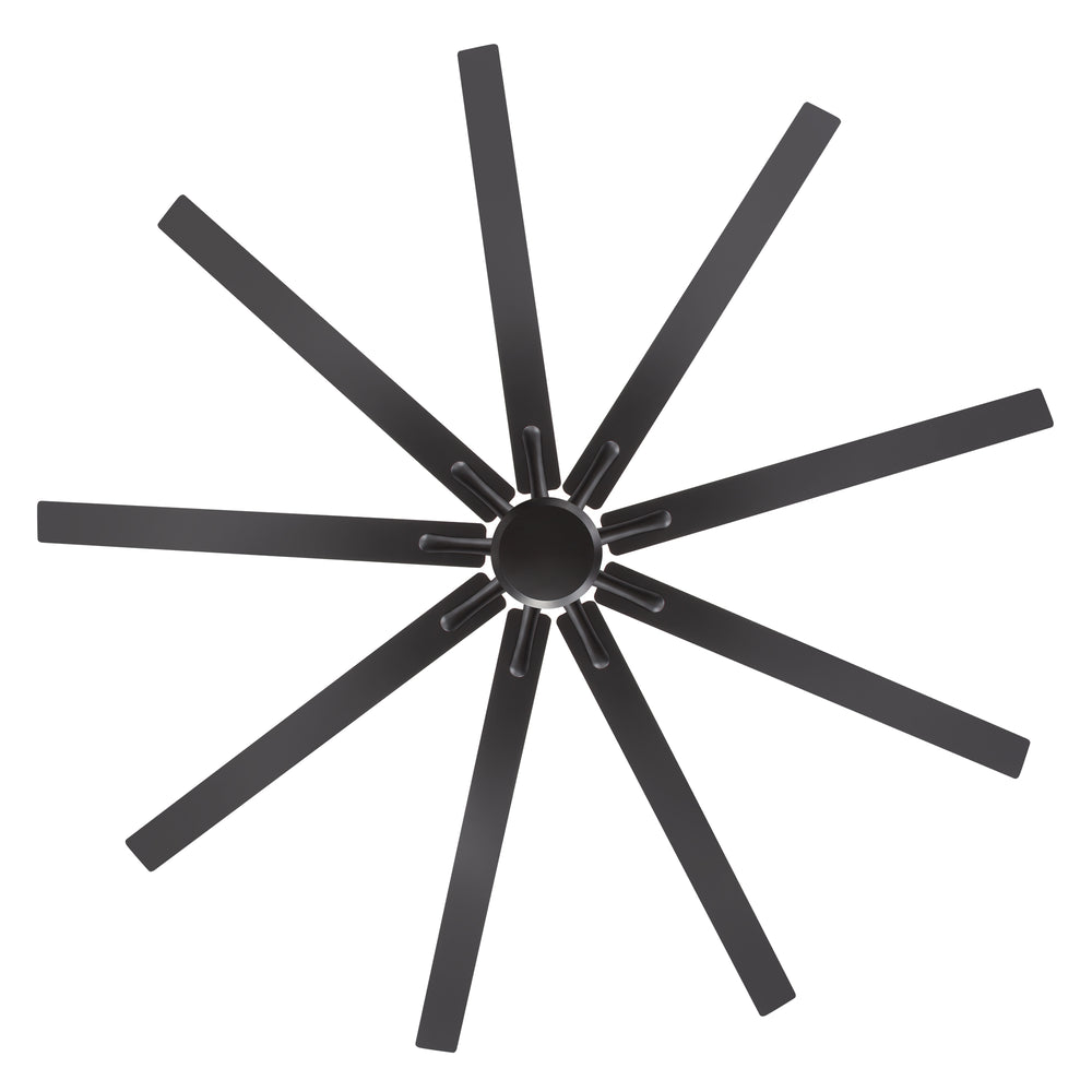 84" Industrial Matte Black Ceiling Fan No Light with Remote Control, 9 Reversible Blades, DC Motor, 6 Speeds, Forward/Reverse Airflow, 3 Downrods (8"/12"/24"), For Large Indoor Spaces