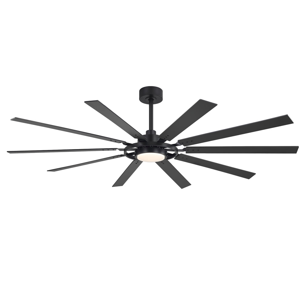 Breezary 72"/80" 10-Blade Silent DC Motor Industrial Ceiling Fan with 3-CCT LED Light (Multi-Size)