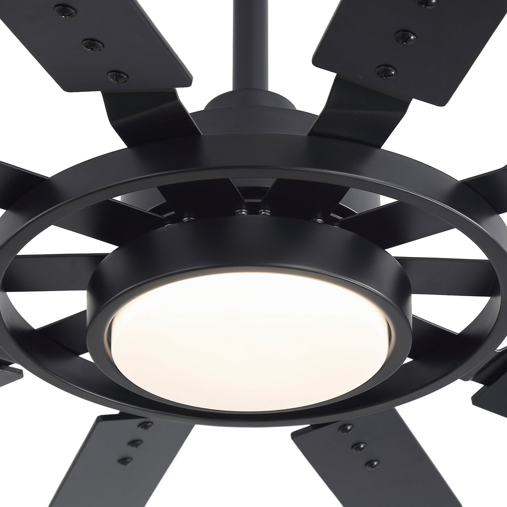 Breezary 72"/80" 10-Blade Silent DC Motor Industrial Ceiling Fan with 3-CCT LED Light (Multi-Size)