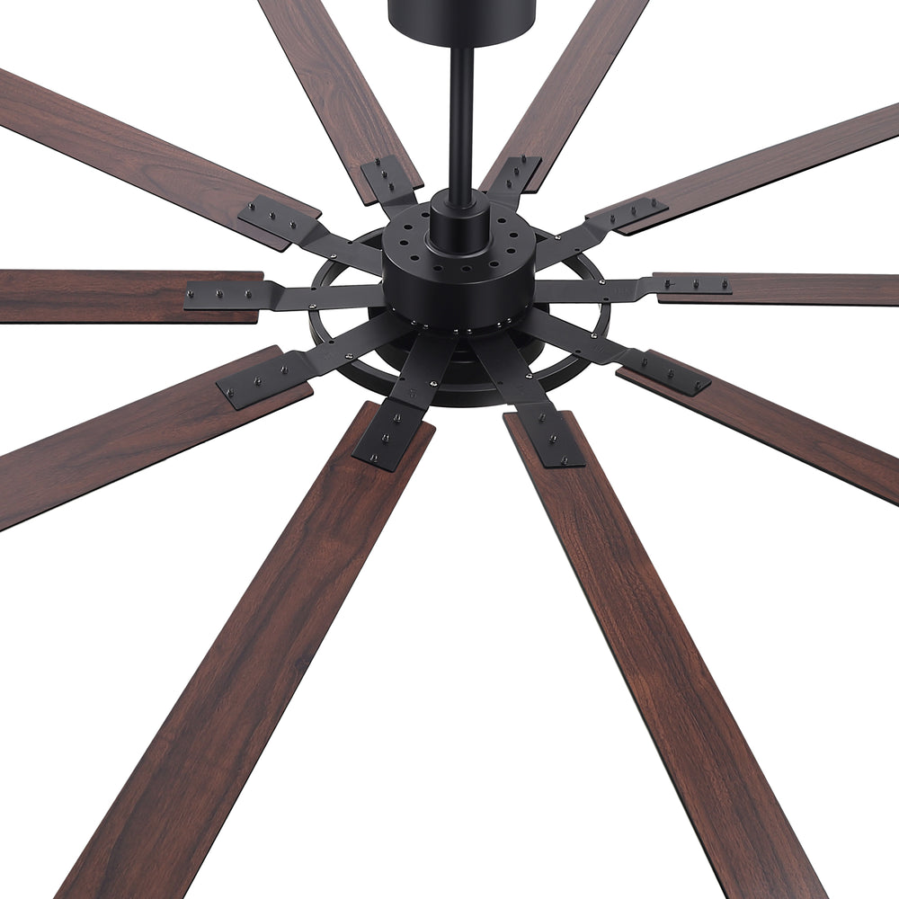 Breezary 72"/80" 10-Blade Silent DC Motor Industrial Ceiling Fan with 3-CCT LED Light (Multi-Size)