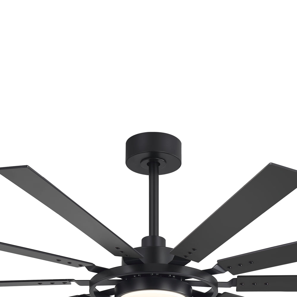 Breezary 72"/80" 10-Blade Silent DC Motor Industrial Ceiling Fan with 3-CCT LED Light (Multi-Size)