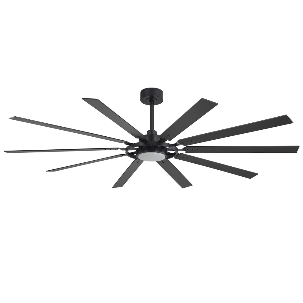 Breezary 72"/80" 10-Blade Silent DC Motor Industrial Ceiling Fan with 3-CCT LED Light (Multi-Size)