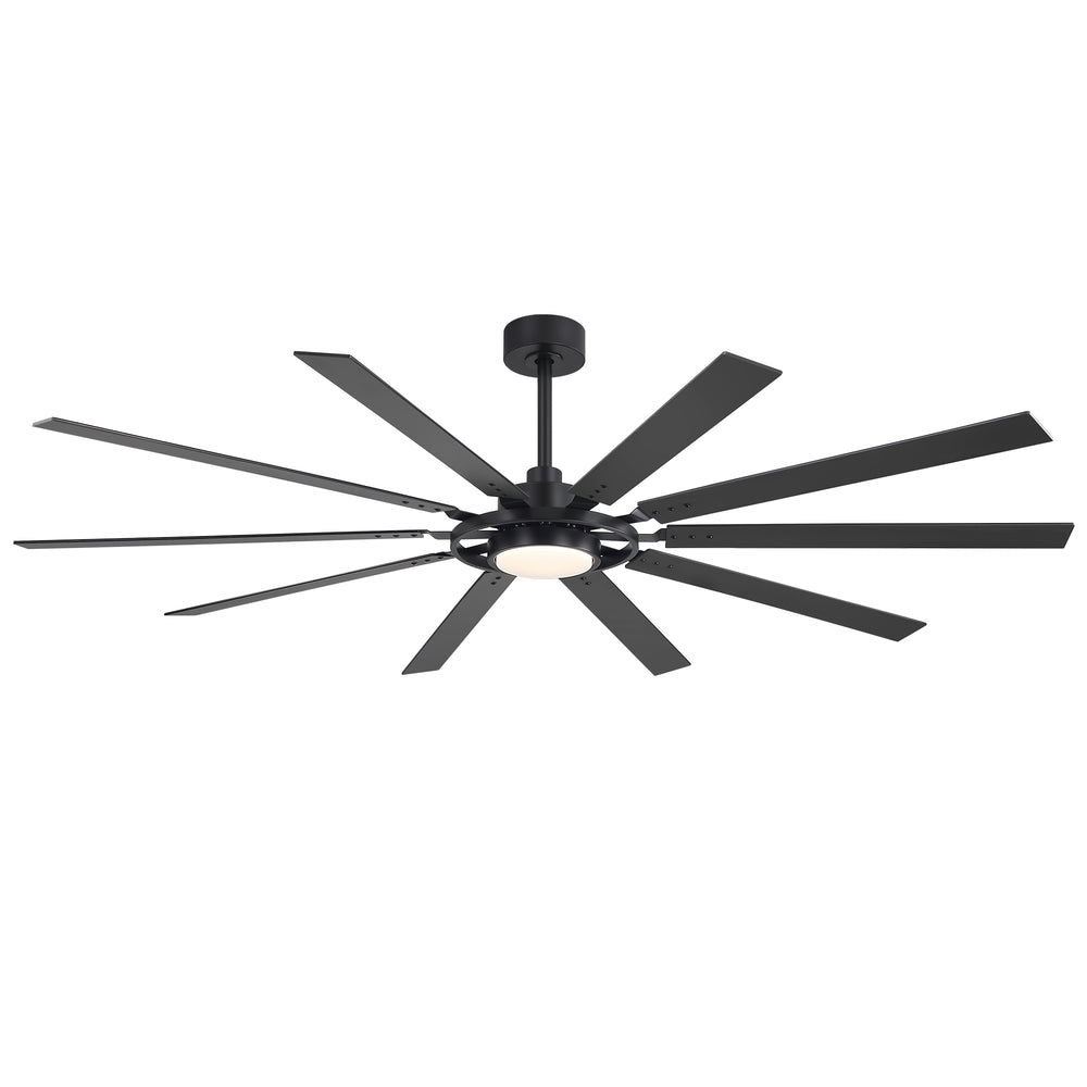Breezary 72"/80" 10-Blade Silent DC Motor Industrial Ceiling Fan with 3-CCT LED Light (Multi-Size)