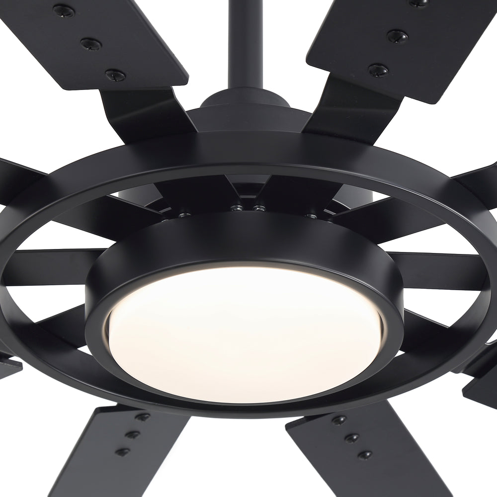 Breezary 72"/80" 10-Blade Silent DC Motor Industrial Ceiling Fan with 3-CCT LED Light (Multi-Size)