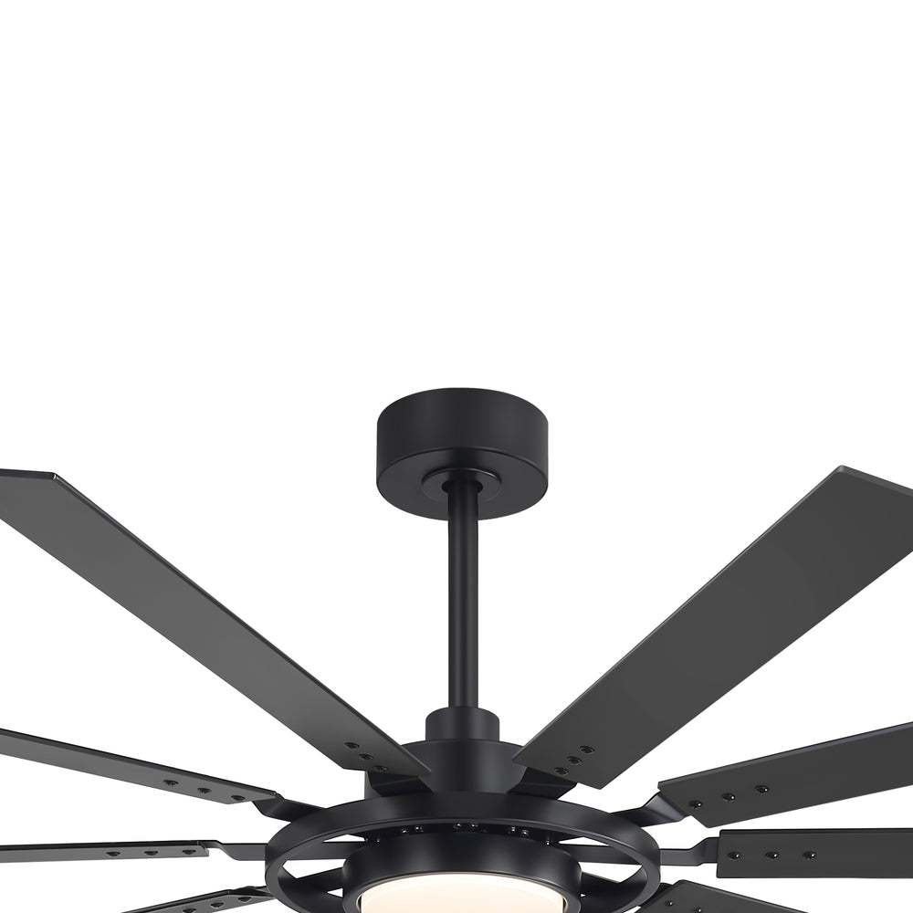Breezary 72"/80" 10-Blade Silent DC Motor Industrial Ceiling Fan with 3-CCT LED Light (Multi-Size)