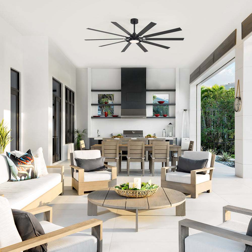 Breezary 72"/80" 10-Blade Silent DC Motor Industrial Ceiling Fan with 3-CCT LED Light (Multi-Size)