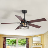 Cavora 52-Inch Farmhouse Caged Ceiling Fan With Light