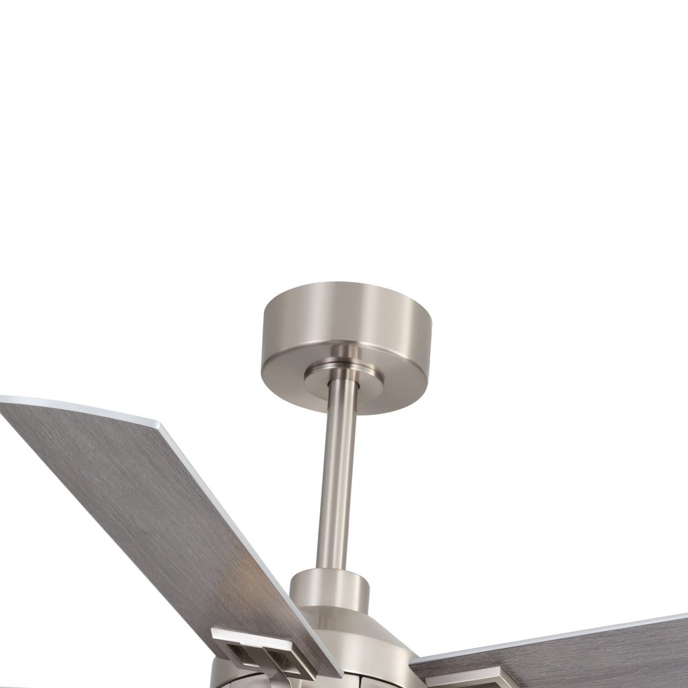 52-Inch Ceiling Fan with Light and Remote,5 Reversible Dual-Finish Blades, Geometric Drum Cage Shade, Quiet Energy-Saving DC Motor, 6 Speeds with Forward/Reverse Airflow, Includes 5" & 10" Downrods