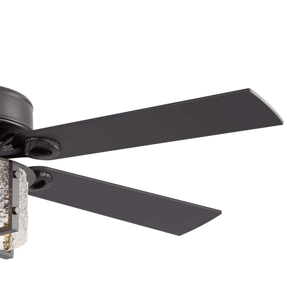 52-Inch Ceiling Fan with Light and Remote – 5 Reversible Dual-Finish Blades,Crystal-Glow Lampshade, Quiet 28W DC Motor with 6 Speeds & Reversible Airflow,  Includes 5" & 10" Downrods