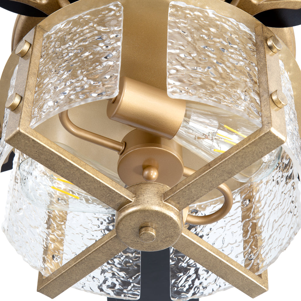 52-Inch Ceiling Fan with Light and Remote – 5 Reversible Dual-Finish Blades,Crystal-Glow Lampshade, Quiet 28W DC Motor with 6 Speeds & Reversible Airflow,  Includes 5" & 10" Downrods