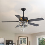Cavora 52-Inch Crystal Ceiling Fan With Light