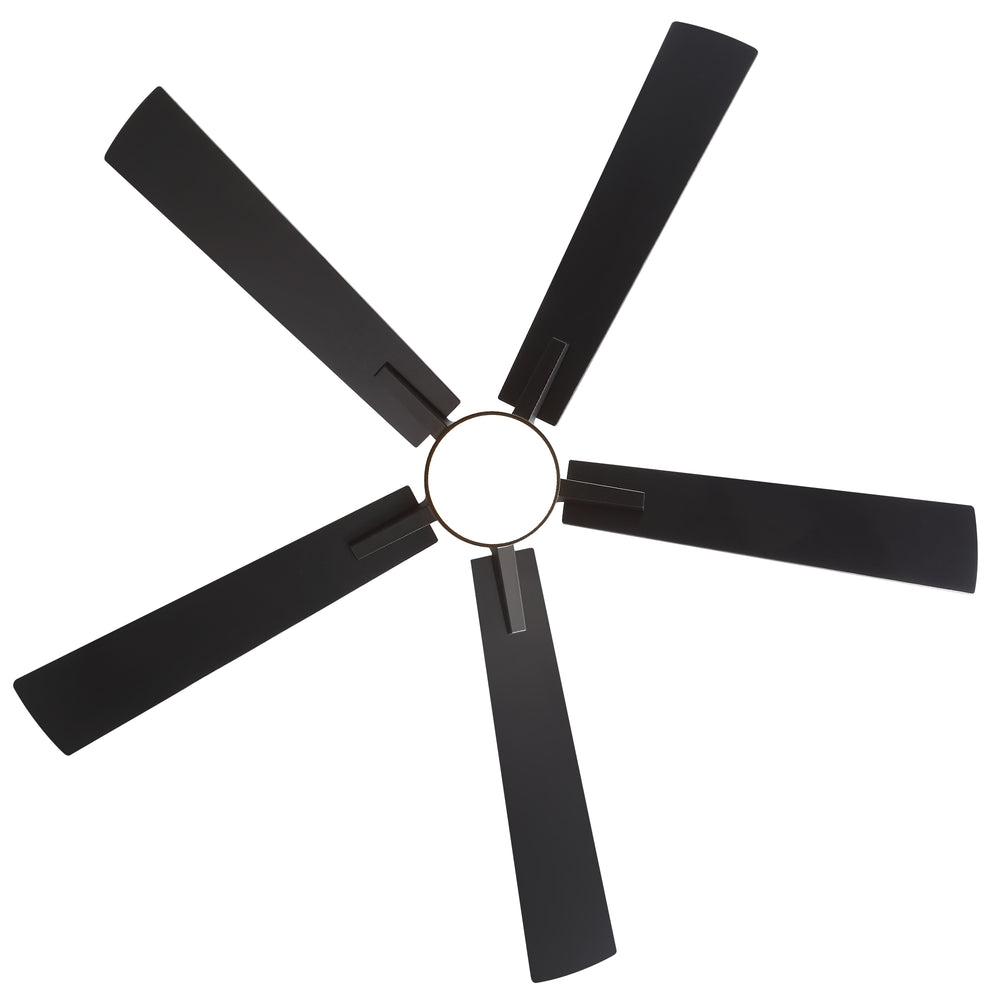 52-inch Matte Black Ceiling Fan with Light, 5 Plywood Blades, 18W LED 3-Color Temp & Memory, Quiet DC Motor, 6 Speeds, Reversible, Remote Control with Timer, Includes 5" & 10" Downrods, Ideal for Bedroom, Living Room, Dining Area