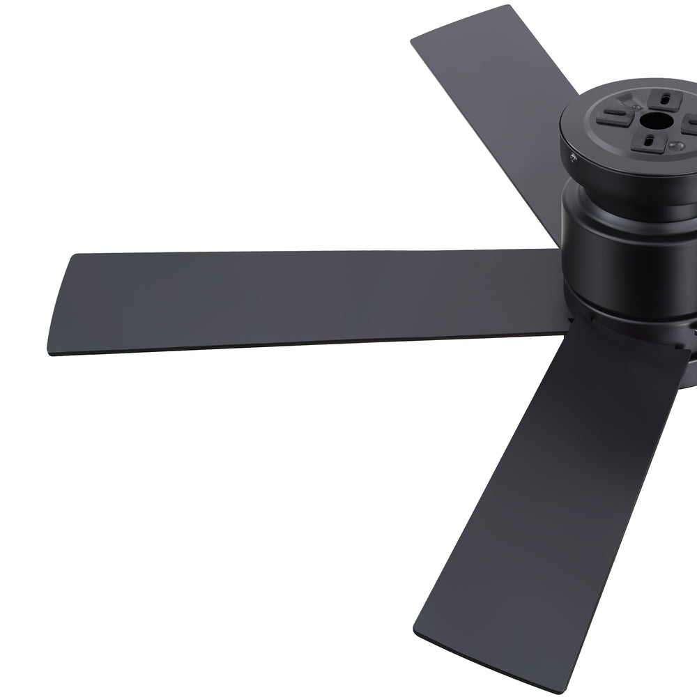 42"/52" Ceiling Fan with Light, Matte Black Finish, 5 Black Blades, Acrylic 18W LED (3 Color Temps with Memory), Quiet DC Motor, 6 Speeds, Forward/Reverse Airflow, Timer, Full Remote Control Included