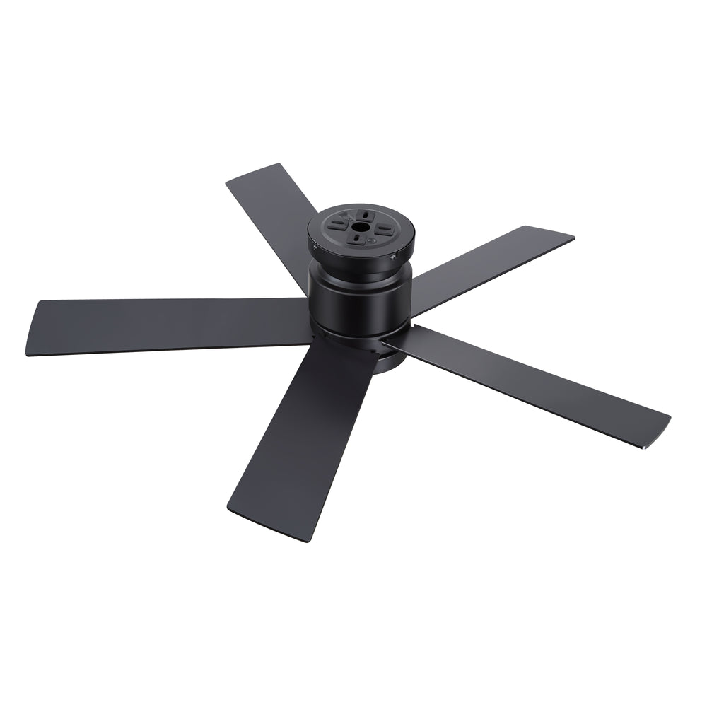 42"/52" Ceiling Fan with Light, Matte Black Finish, 5 Black Blades, Acrylic 18W LED (3 Color Temps with Memory), Quiet DC Motor, 6 Speeds, Forward/Reverse Airflow, Timer, Full Remote Control Included