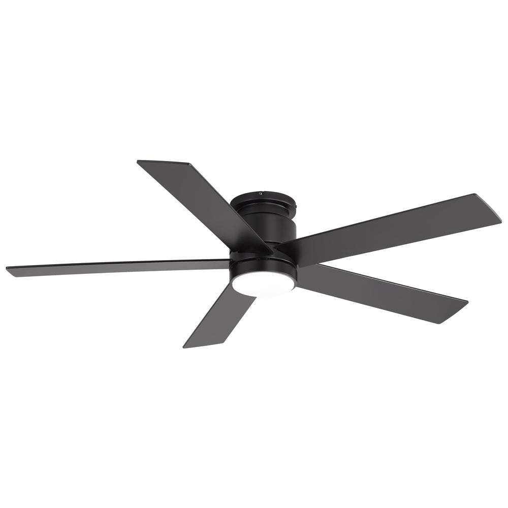 42"/52" Ceiling Fan with Light, Matte Black Finish, 5 Black Blades, Acrylic 18W LED (3 Color Temps with Memory), Quiet DC Motor, 6 Speeds, Forward/Reverse Airflow, Timer, Full Remote Control Included
